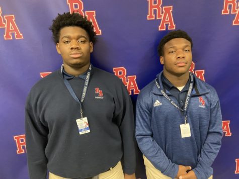 Sophomore offensive lineman Alex Ross, left, and junior running back Elijah Bill Davis earned honorable mention nods on the LSWA Class 1A All-State Football Team