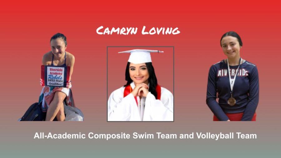 RA Senior Camryn Loving has been named to the LHSAA All-Academic Composite Swim Team and Volleyball Team for 2022. 
