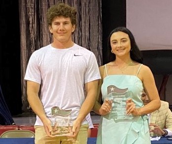 Seniors Luke Hymel, left, and Camryn Loving were selected Athletes of the Year at Riverside Academy. 