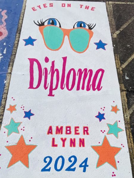 Amber Palermo  painted her senior parking spot. 