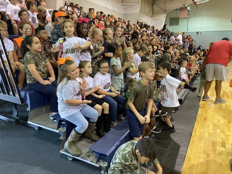 The elementary students got into the camo theme. 
