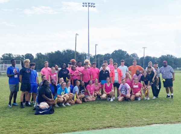 The seniors faced the juniors in Riversides first Powderpuff Football Game during Homecoming Week.