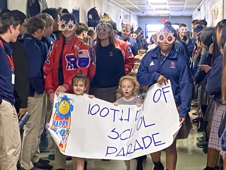Seniors and Pre-K students participated in the 100th Day of School parade. 