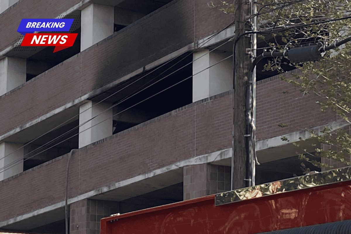 A parking garage fire prompts an evacuation at Touro Hospital; no harms are reported