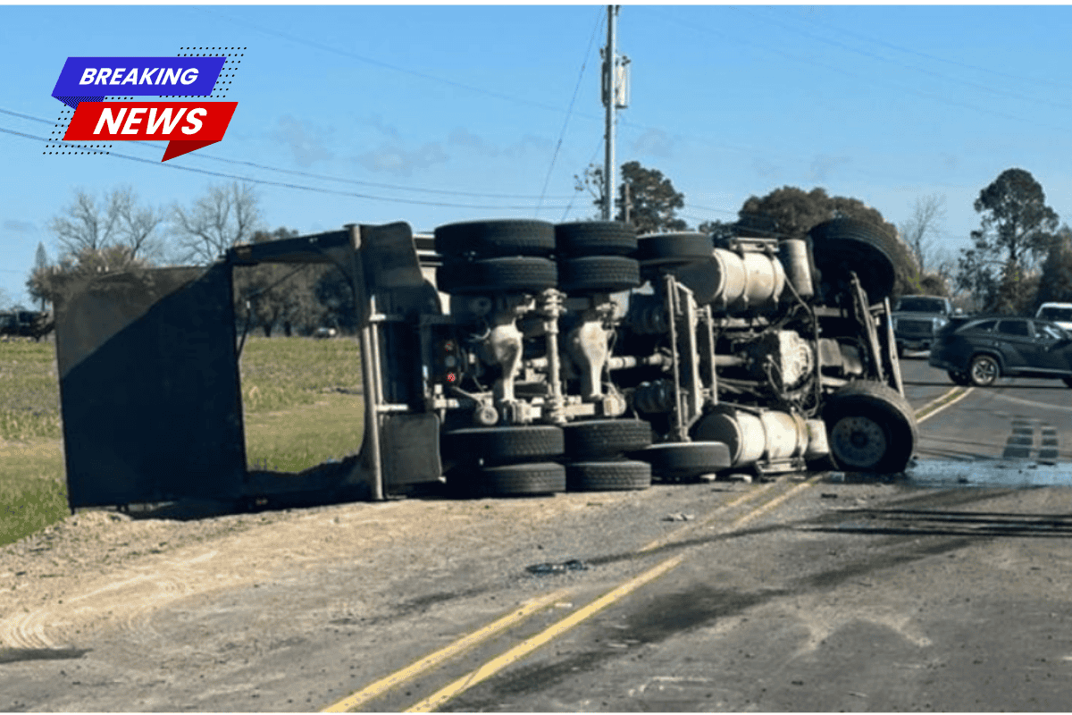 Highway 405 at Frank Noel Street in Donaldsonville has been closed due to an overturned dump truck
