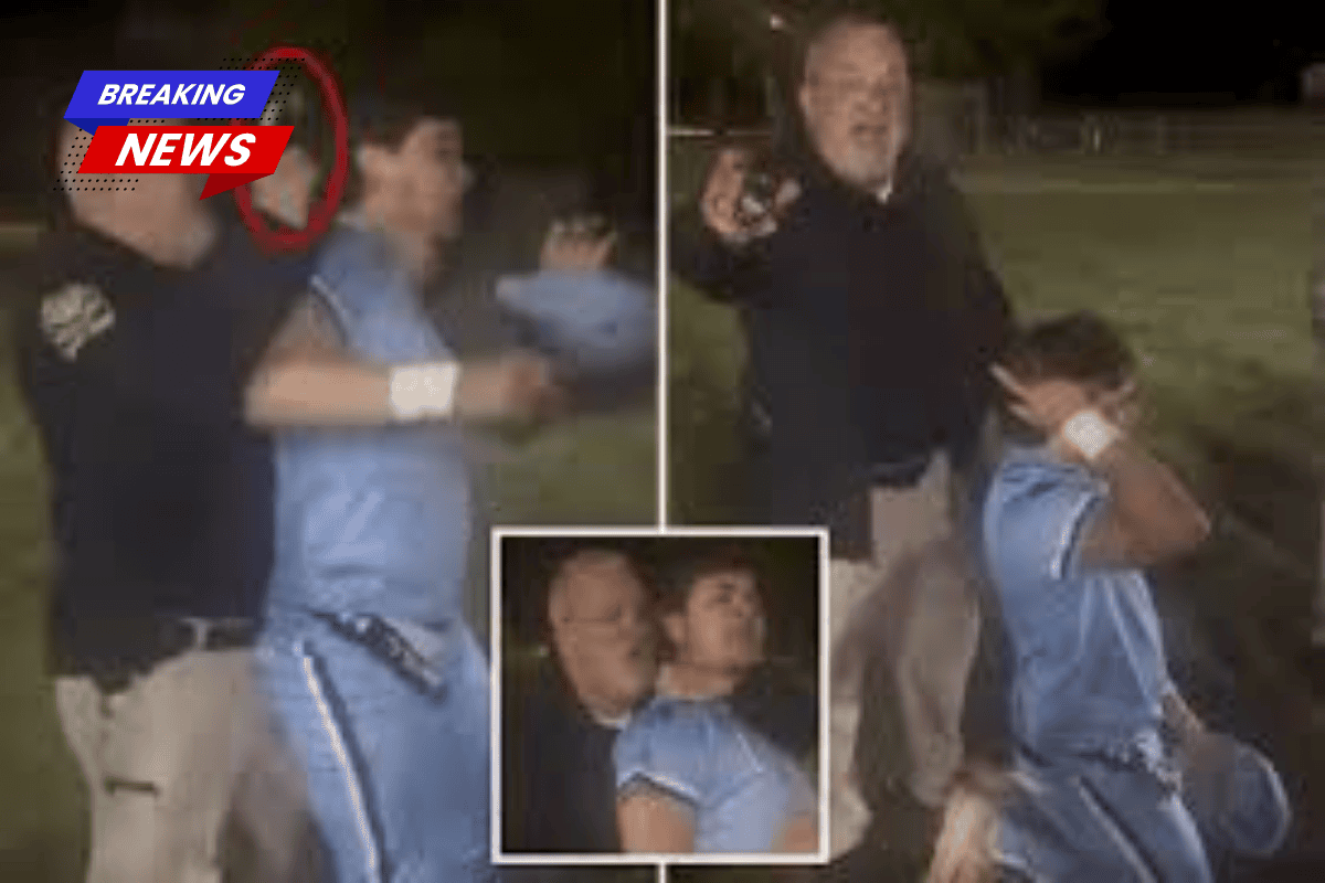 In front of an outraged crowd, a cop uses a Taser to hit a high school baseball player in the head, asking, 'What the f-k's wrong with you
