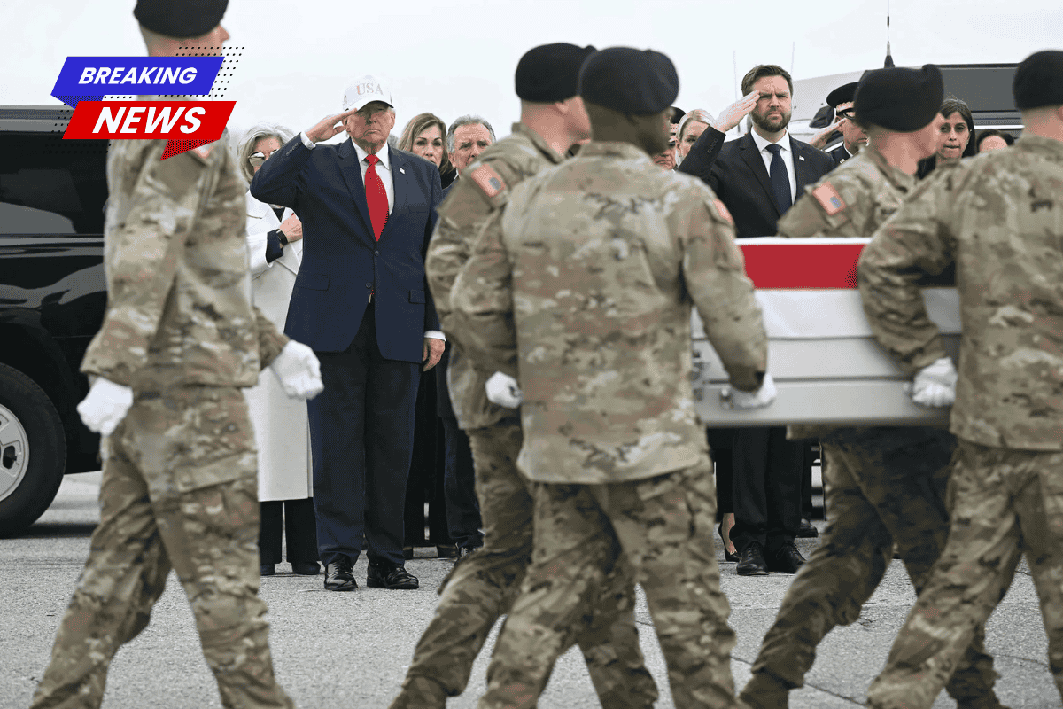 President Trump salutes as 6 soldiers killed in Iran are returned to the US.