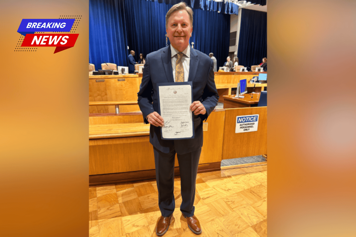 Rick Erbach, WGNO News Director, received a proclamation from the City Council for his service and work in the city