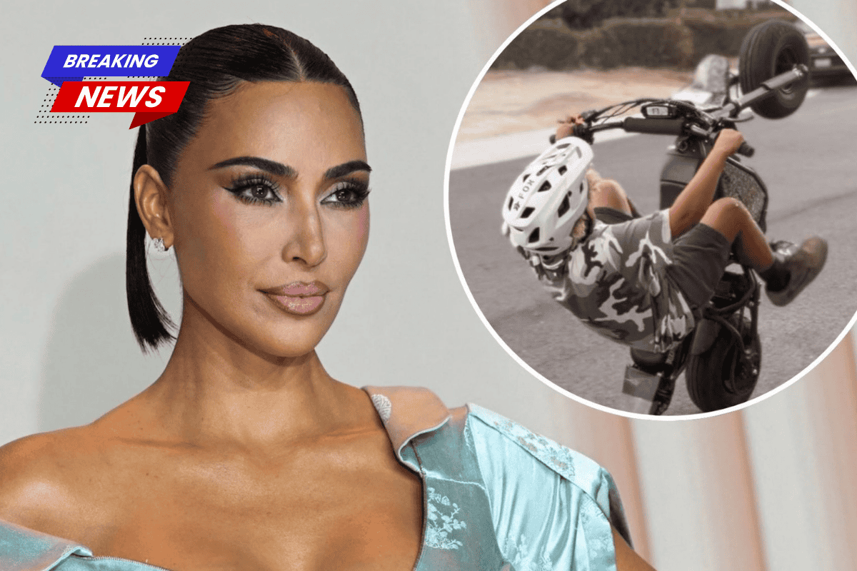 The internet asks out Kim Kardashian's parenting after she posts her ten year-old son doing a 'dangerous' trick on his bike to Instagram 'Great Mothering'