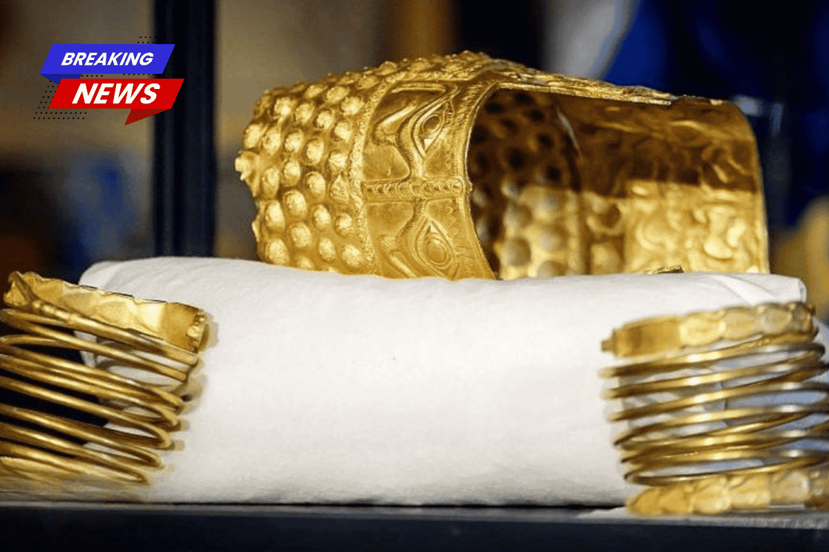 An ancient golden helmet discovered year after it was stolen from a museum