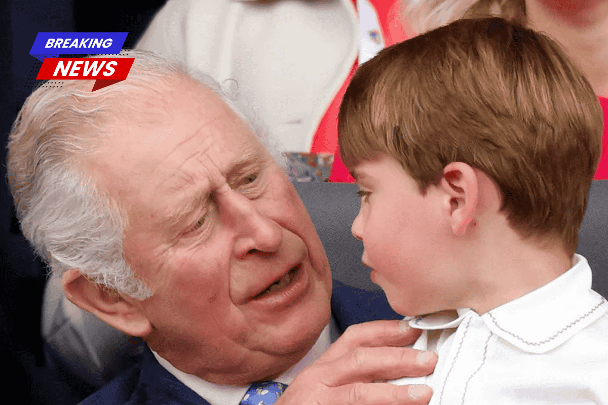 King Charles loses his cool and abruptly nudges his grandson, Prince Louis