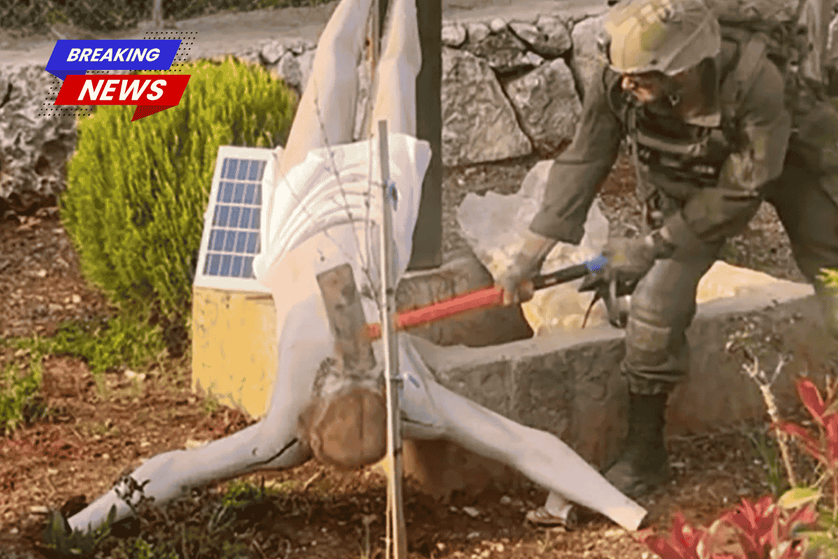 Protest over Israeli soldiers' vandalism of a Jesus statue in Lebanon