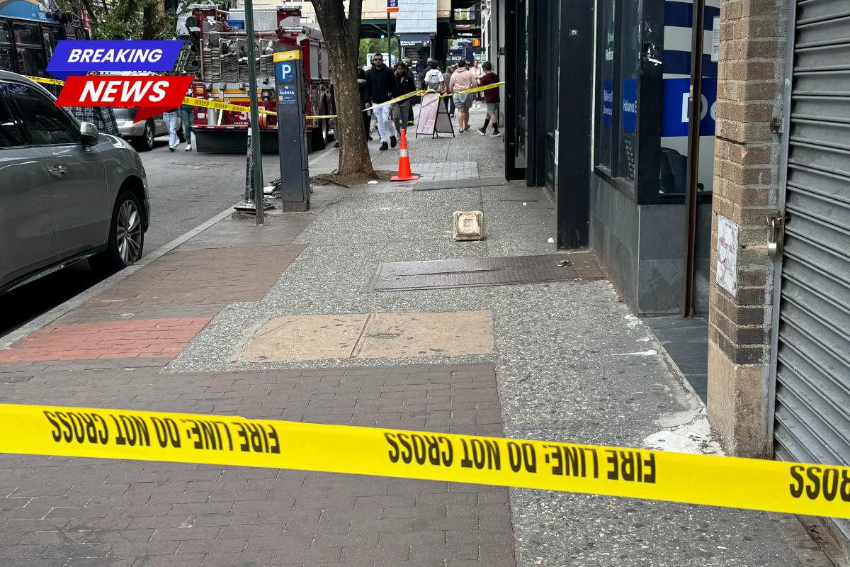 A New York City teen miraculously survives when a chunk of concrete facade falls on his head