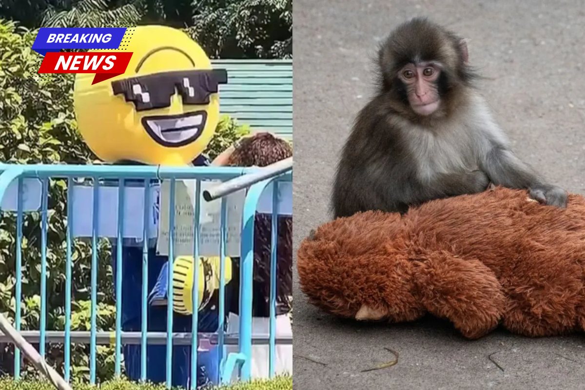 Americans detained after climbing into Punch the monkey's enclosure at a Japanese zoo
