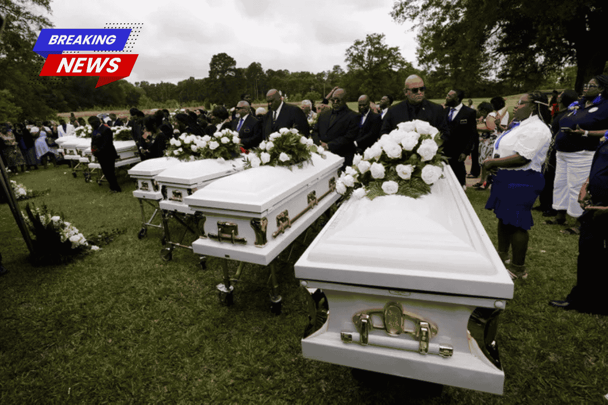 Eight children killed in a domestic shooting in Louisiana were mourned by the community during the funeral service