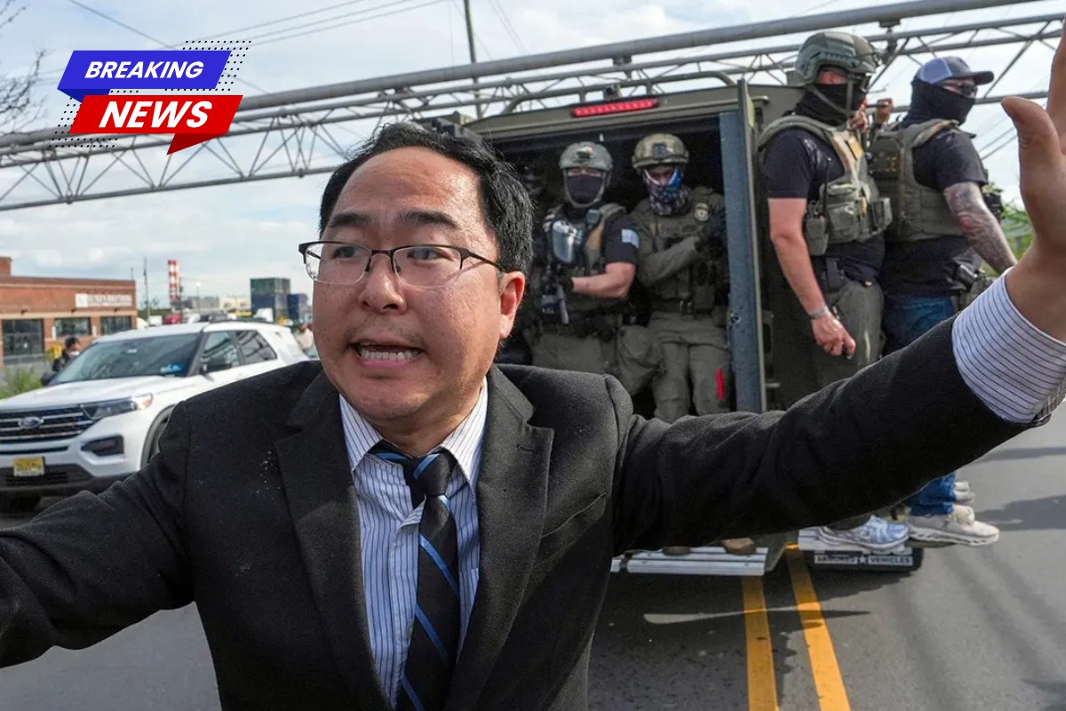 Senator Andy Kim Hit with Pepper-Ball Spray at Newark Detention Protest