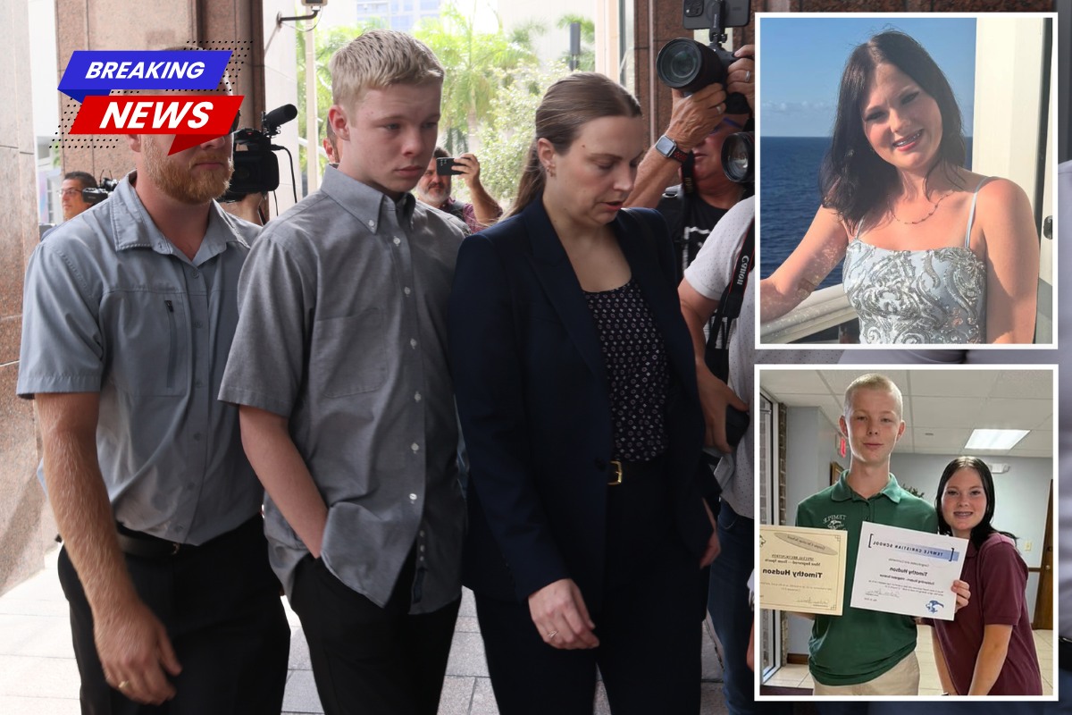 The baby-faced stepbrother accused of murdering Anna Kepner on a cruise shows his face in public for the first time before his bail hearing