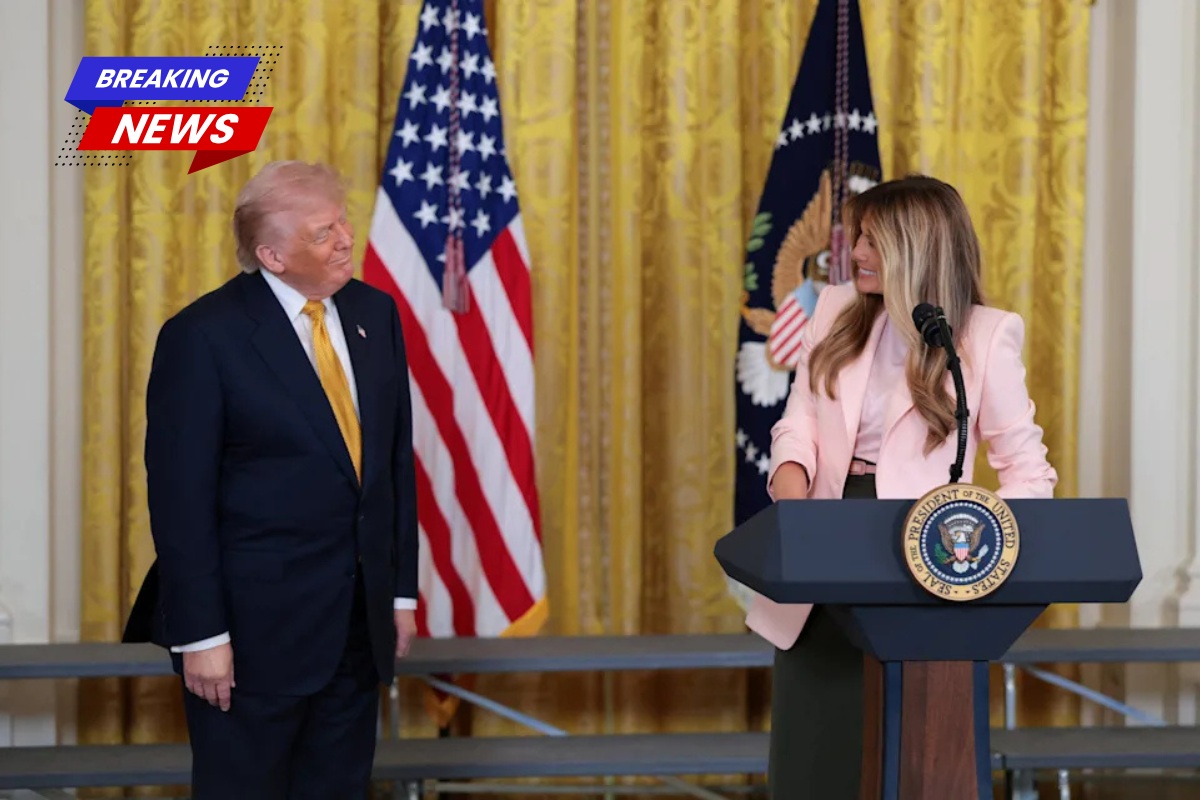 Trump's wife, interrupted by laughter after mentioning her husband's empathy
